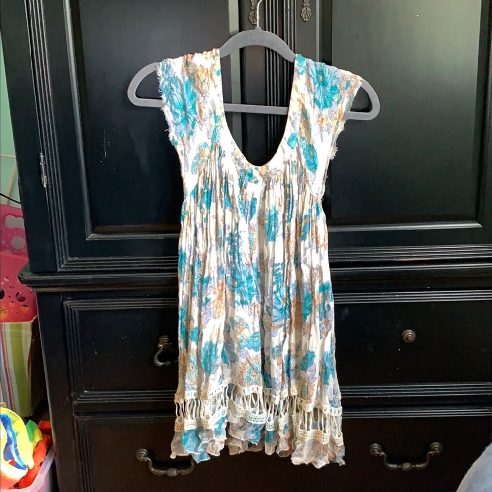 Free people Tunic / Blouse Cream and blue
